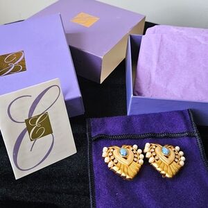 Elizabeth Taylor Demi Parure "Heart of Hollywood" Vintage Clipon Earrings